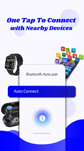 Auto Connect interface for scanning and pairing nearby Bluetooth audio devices like smartwatch and wireless earbuds