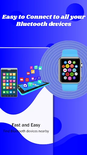 Bluetooth multi-device connectivity visualization showing smartwatch, phone, and tablet with wireless connection waves
