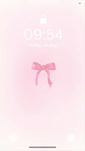 Minimalist pink ribbon bow wallpaper - simple girly lock screen background
