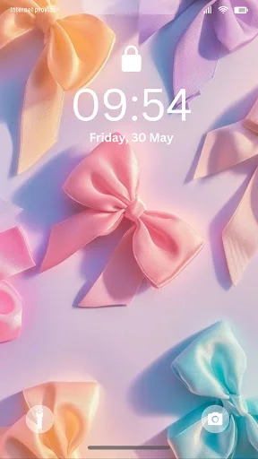 Colorful pastel bows wallpaper - rainbow pink purple blue orange girly phone background