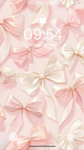Soft pink and cream bows pattern wallpaper - elegant girly lock screen design