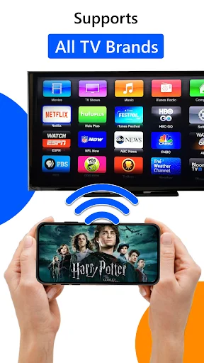 Supports All TV Brands: Screen Mirroring app compatible with Netflix, Disney+ and major streaming services on various TVs