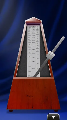 Classic Metronome app displaying traditional mechanical metronome with pendulum arm for beat keeping