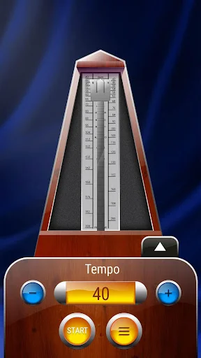 Classic Metronome set to 40 BPM tempo with start button, tempo adjustment controls for musicians
