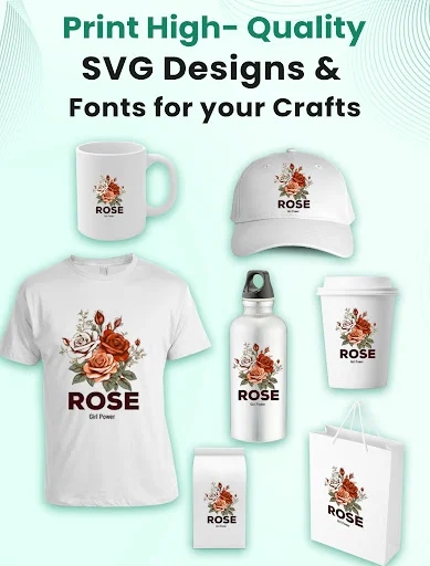 High-quality SVG designs and sublimation fonts for printing on t-shirts, mugs, caps, bottles and merchandise