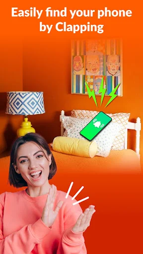 Find my phone by clapping feature demonstration showing phone responding to clap gesture on bedroom nightstand