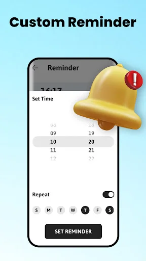 Custom reminder settings to schedule daily face yoga and jawline exercise notifications for consistent workout routines.