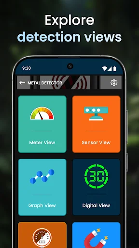 Detection views menu showing Meter, Sensor, Graph, Digital, and additional detection modes
