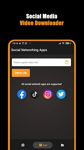 Paste video link to download from social networking apps including Facebook TikTok Instagram Twitter