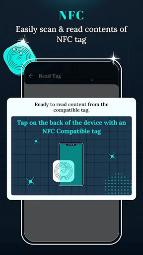 Read Tag interface ready to read NFC tag content by tapping device back on compatible tag