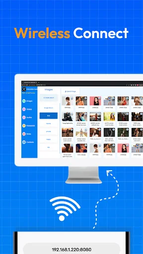 Wireless Connect feature enabling seamless photo synchronization between mobile devices and desktop computers via WiFi network