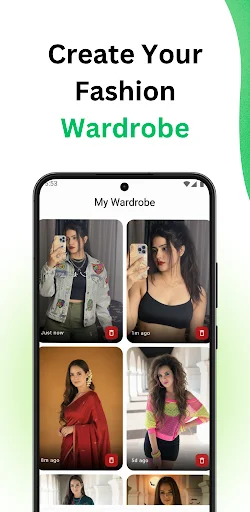 Digital wardrobe collection tool organizing multiple outfits and fashion combinations