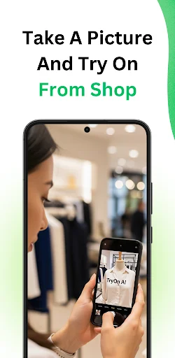 In-store virtual try-on feature taking photos to test clothing items real-time