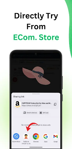 E-commerce shopping integration enabling virtual try-on from product store links
