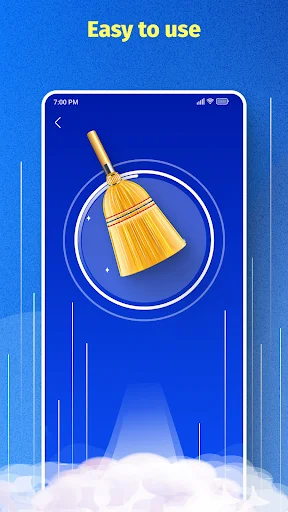 Simple phone cleaner tool with broom animation for effortless device optimization