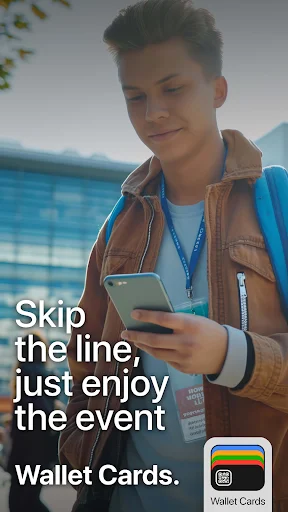 Digital event tickets in Wallet Cards - access concerts and events without waiting in line